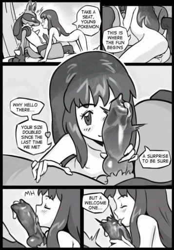 Butterchalk - Dawn (Hikari) / Lucario comic “Take a seat, young Pokemon…”