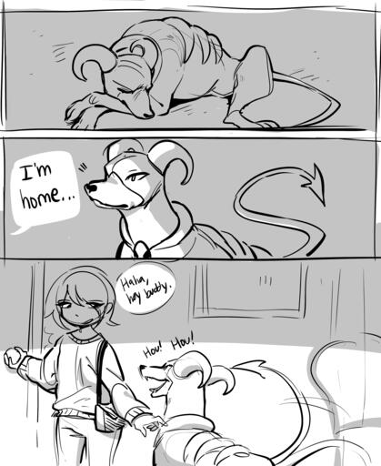 Glacierclear - Houndoom comic “I’m home…”